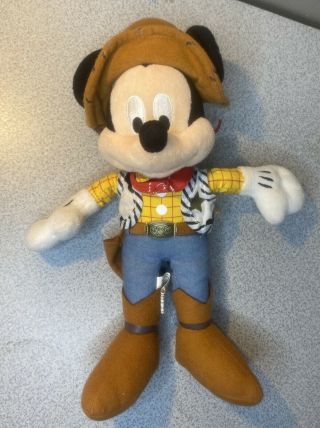 Disney Parks Mickey Mouse Plush Toy Story Woody Cowboy 11 "