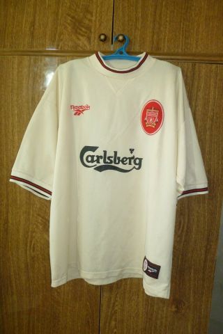 Liverpool Reebok Vintage Football Shirt Away 1996/1997 Beige Men Size 50/52 2xl