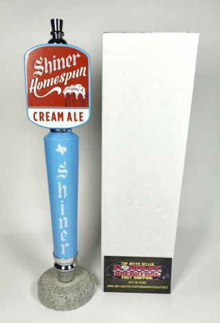 Shiner Homespun Cream Ale Logo Beer Tap Handle 12.  5” Tall - Brand