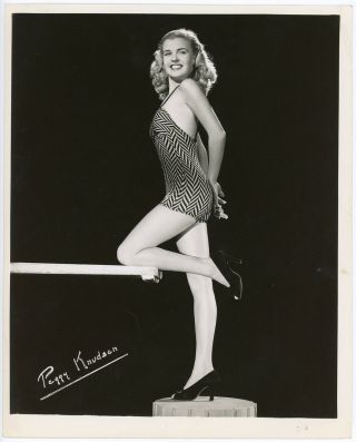 Vintage 1940s Leggy Beauty Starlet Peggy Knudsen Pin - Up Photograph E.  R.  Richee