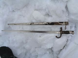 1876 French Gras Sword Bayonet With Scabbard