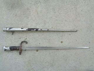 1876 French Gras sword bayonet with scabbard 2