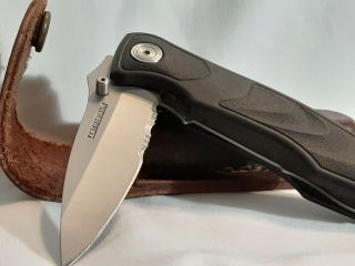 Retired Leatherman C300 Pocket Knife W/ 4 Inch Brown Leather Belt Sheath