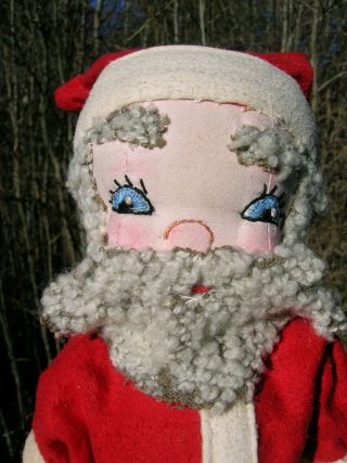 Vintage Old Hand - Made Christmas Santa Claus Doll Recent Estate Find