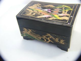 Vintage Japanese Lacquered Musical Jewellery Box With Dancing Ballerina 50 