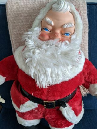 Vintage 50s Jumbo My Toy Santa Claus Rubber Face Plush Pals Christmas Doll 24 "