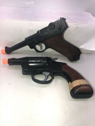 Marx 1253 Ku 53 P.  08 Plastic Toy Gun Wwii German Luger Cap Ww2 And Detective