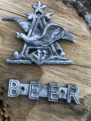 Vintage Anheuser Busch Budweiser Eagle Cast Aluminum Sign Emblem