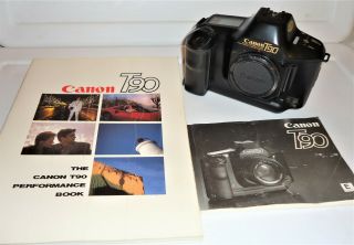 Vintage Canon T90 35mm Camera Body Only (black) With Two Manuals - Ex - $49.  88