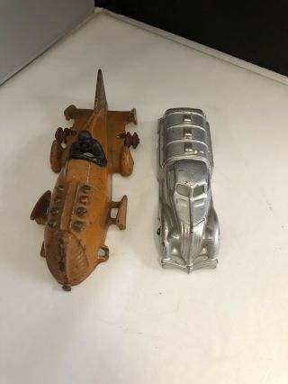 Cast Iron Hubley Racer & Cast Iron Silver Truck “ No Wheels On Either “