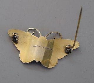 Vintage Hroar Prydz Vermeil Sterling Silver Enamel Butterfly Pin Norway 2