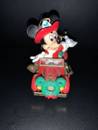 Enesco Disney Mickey Mouse All Fired Up For Christmas Tree Ornament 168475 Truck