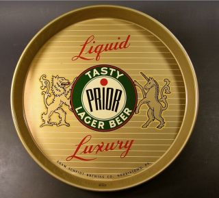 Prior Lager Beer Scheidt Brewing Co.  Norristown,  Pa Serving Tray Circa 1960 12 