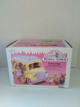 Vintage 1988 Maple Town School Bus In Opened Box By Tonka Toys Collectable