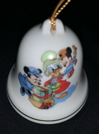 Grolier Disney Porcelain Bell Ornament 1993 Christmas Carol Scrooge Minnie Mouse
