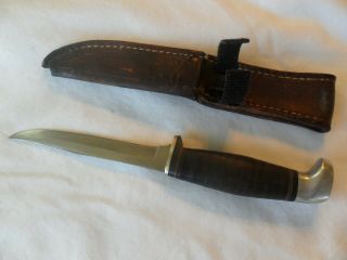 Vintage Case Xx Stainless Usa 7 3/4 " Hunting Knife W/sheath Tang Stamp 1965 - 69