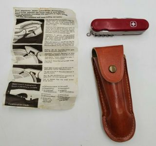 Vintage Wenger Delemont Switzerland Stainless Swiss Army Knife Red Tool Multi