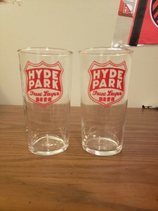 2 Hyde Park Beer Glasses True Lager Beer