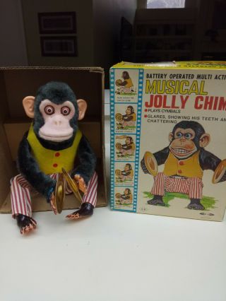 Vintage Daishin Japan Musical Jolly Chimp Toy Monkey - Battery Corroded