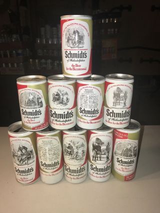 Complete Set Of 10 Different Schmidt’s Bicentennial Beer Cans