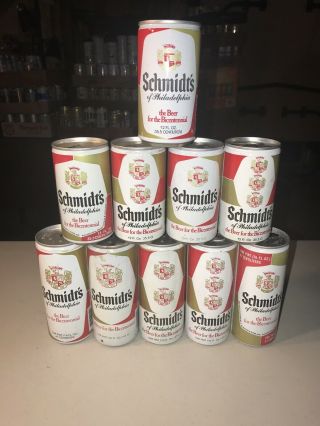 Complete Set Of 10 Different Schmidt’s Bicentennial Beer Cans 2