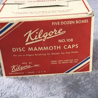 Kilgore No.  108 Disc Mammoth Caps Master Box Six Shooter Revolver Lubricated