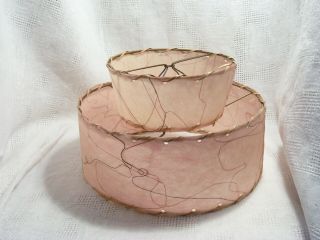 Vtg Pink Fiberglass,  2 - Tier Lampshade 50 