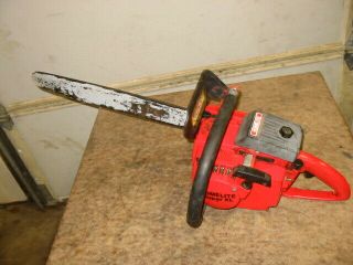 Vintage Homelite Xl 20 " Chainsaw Chain Saw To Fix Or Restore Red