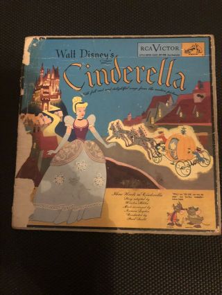 Vintage 1949 Walt Disney’s Cinderella Rca Victor Record Wy399 Little Nipper