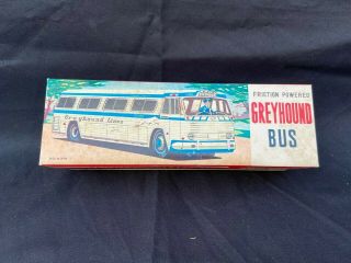 Vintage Friction Powered Greyhound Bus Tin