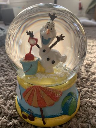 Disney Frozen Olaf Summer Snow Globe Plays Let It Go