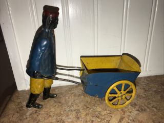 Ca1920 Strauss Tip Top Porter Tin Lithograph Wind Up Toy - Incomplete