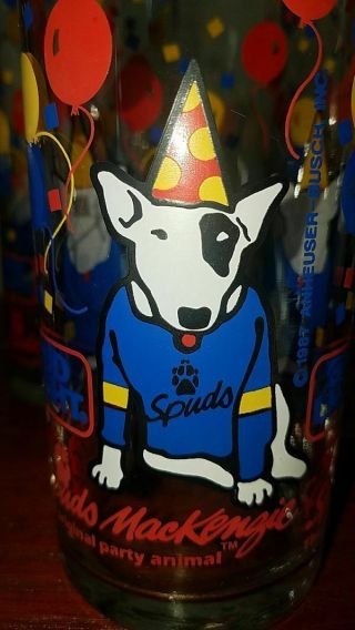 Rare - 1987 Spuds Mackenzie Bud Light - Set Of 4 Glasses - Vintage/collectible