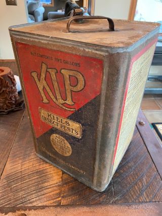 Vintage 5 Gallon Standard Oil Of Indiana Kip Kills Insects And Pests Can
