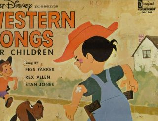 Walt Disney Presents Western Songs For Children Disneyland Lp 1244