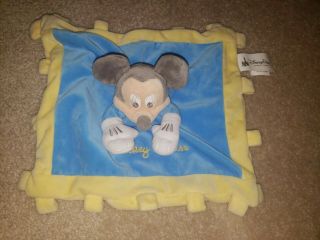 Walt Disney Parks Mickey Mouse Baby Blanket Authentic Blue