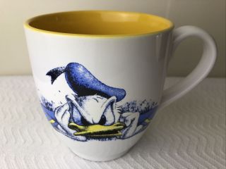 Walt Disney World Donald Duck Coffee Mug Cup Large White And Yellow 24 Ounces