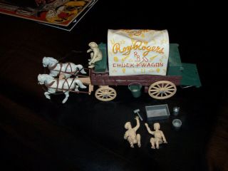 1950s Roy Rogers - Dale Evans Chuck Wagon,  Horses,  Xtra Figure,  Few Accessories