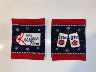 10 - 2020 Miller Lite Ugly Holiday Christmas Sweater Beer Bottle & Can Koozies