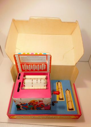 Chein Melody Player Near Toy W/ Box & 3 Music Rolls Made In Usa