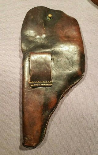 VINTAGE WWI WWII GERMAN ARMY POLICE SOFT LEATHER P38 WALTHER P08 LUGER HOLSTER 2