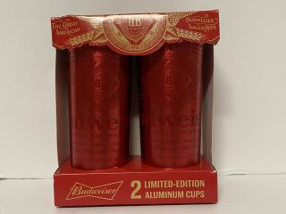 Budweiser Limited Edition Aluminum Cups 16oz Set Of 2