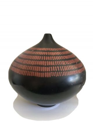 Vintage Hand Crafted Jose Sosa Large 16 " X 12 " Chulucanas Peru Art Pottery Vase