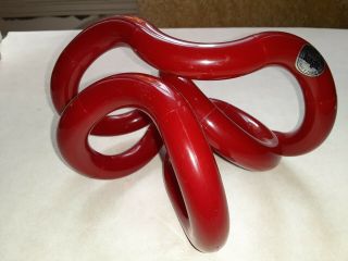 Tangle Toy Sculpture By Richard X Zawitz Design 1982 Red Kinetic Abstract Twist