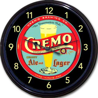 Cremo Brewing Co Britain Ct Beer Tray Wall Clock Ale Lager Brew Man Cave 10 "