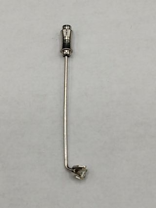 Vintage 14k White Gold Stick Pin With A 15 Point Diamond