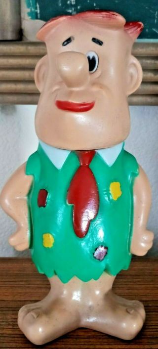 1960s Flintstones Fred Vinyl Figure Squeeze Toy Hanna Barbera Europe
