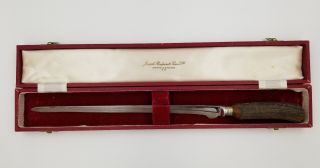 Joseph Rodgers & Sons Ltd Sheffield England Stag Carving Knife 17 " In Orig Box