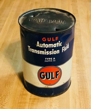 Vintage Good Gulf Automatic Transmission Fluid Type A Oil Can