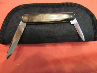 Vintage Gustav Voos Premium Buffalo Horn Pen Knife.  C.  1920s Germany.  Near